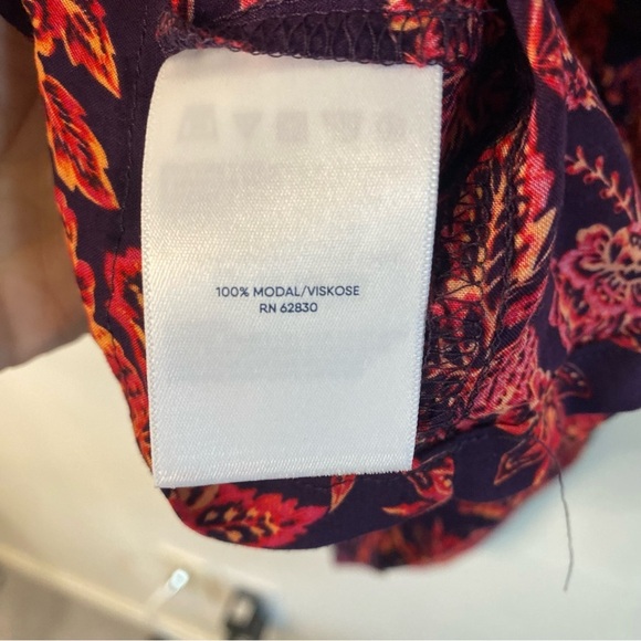 Women's Lands End Modal Purple Red Floral Dress Cover Up Big Sleeves Medium - Picture 11 of 14